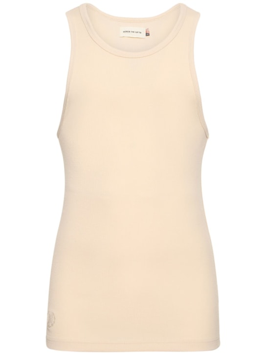 Honor the Gift: Tank top in cotone a costine - Osso - men_0 | Luisa Via Roma