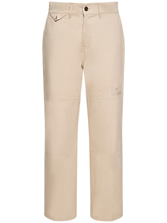 Honor the Gift: Pantaloni workwear in twill di cotone - Khaki - men_0 | Luisa Via Roma