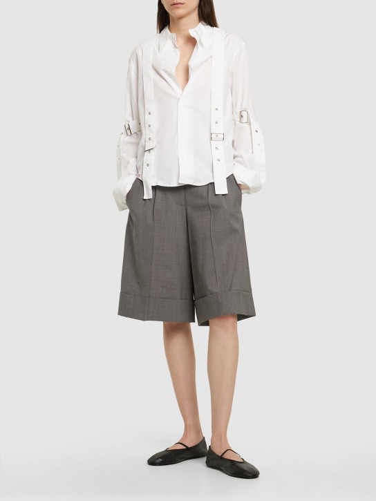 Charles Jeffrey LOVERBOY: Camiseta de algodón orgánico con hebilla - Blanco - women_1 | Luisa Via Roma