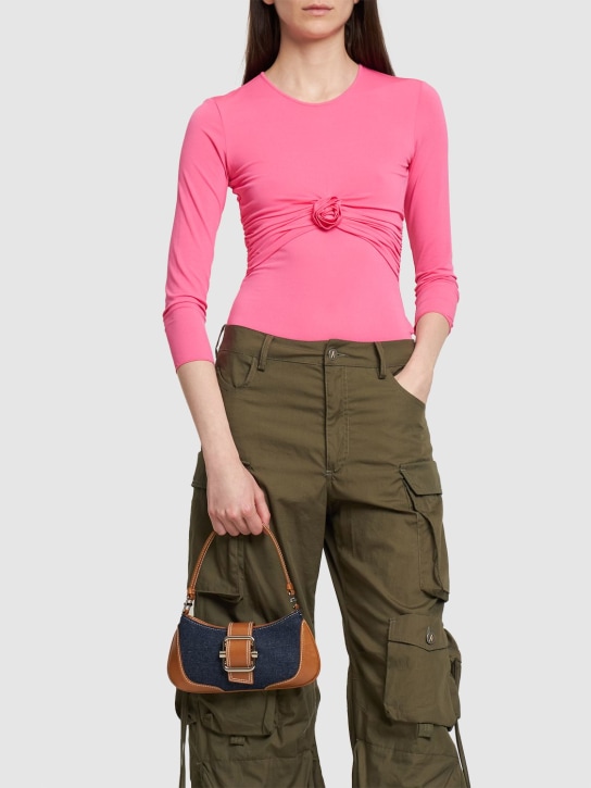 Osoi: Petit sac porté épaule en denim Brocle - women_1 | Luisa Via Roma
