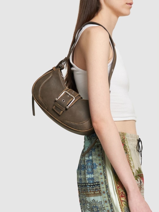 Osoi: Hobo Brocle leather shoulder bag - Vintage Brown - women_1 | Luisa Via Roma