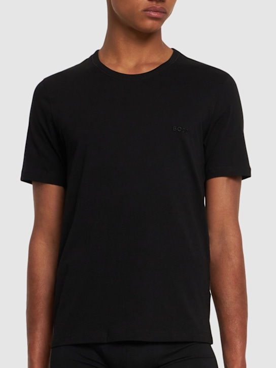 Boss: Pack of 3 cotton crewneck t-shirts - men_1 | Luisa Via Roma
