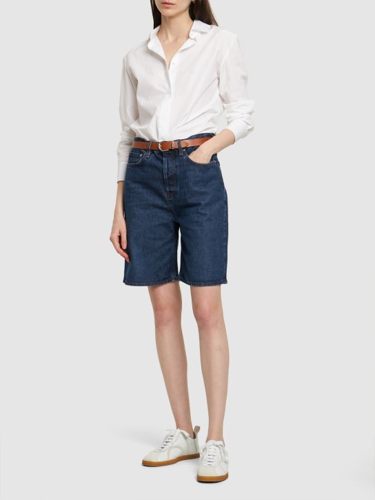 Toteme: Classic denim cotton shorts - Blue - women_1 | Luisa Via Roma