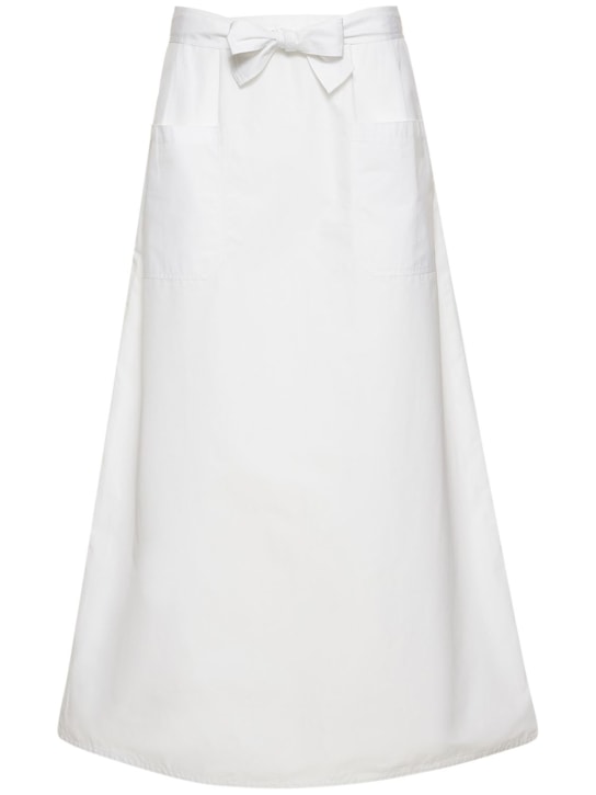 Toteme: Cotton midi skirt w/ bow - White - women_0 | Luisa Via Roma
