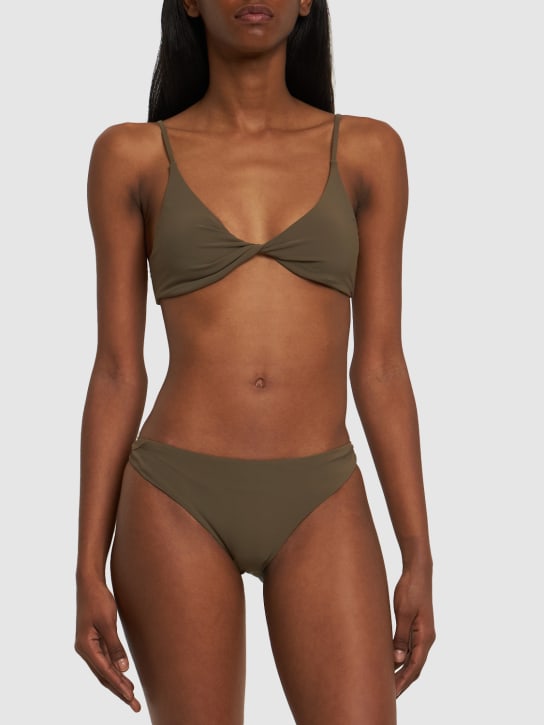 Toteme: Twist-front triangle bikini top - Green - women_1 | Luisa Via Roma