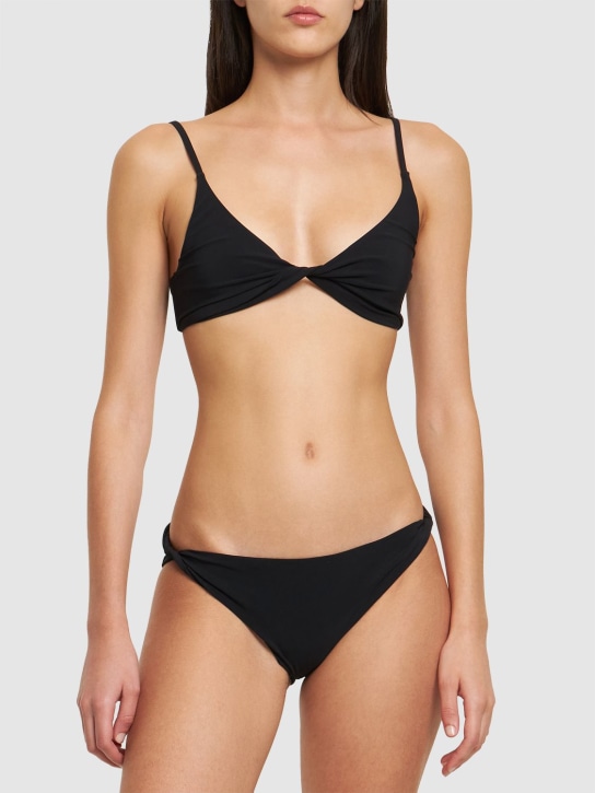 Toteme: Twist-front triangle bikini top - Black - women_1 | Luisa Via Roma