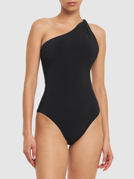 Toteme: Twist-strap one-shoulder swimsuit - Black - women_1 | Luisa Via Roma