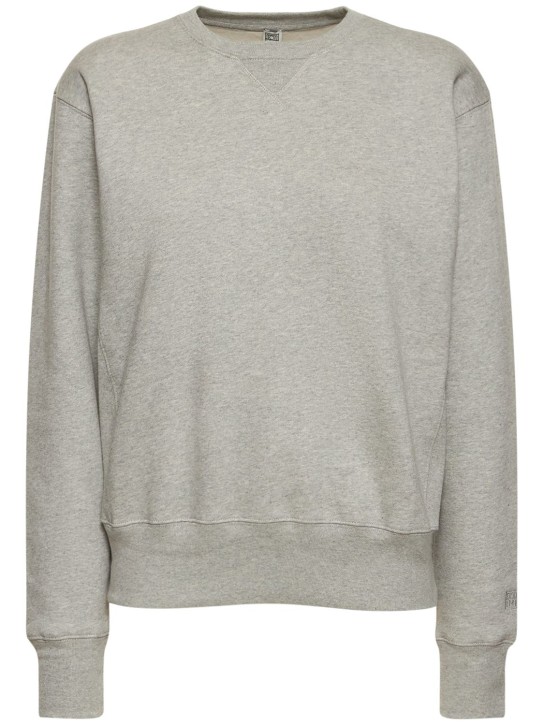 Toteme: Cotton crewneck sweatshirt - Grey - women_0 | Luisa Via Roma