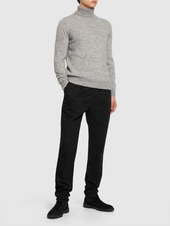Brunello Cucinelli: Wool blend turtleneck sweater - Grey - men_1 | Luisa Via Roma