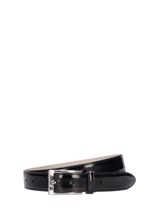 Brunello Cucinelli: Leather belt - Black - men_0 | Luisa Via Roma