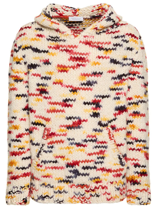 Gabriela Hearst: Sweat-shirt en maille à capuche Carlton - Multicolore - men_0 | Luisa Via Roma