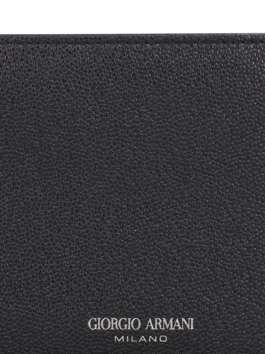 Giorgio Armani: Leather bifold wallet - Black - men_1 | Luisa Via Roma