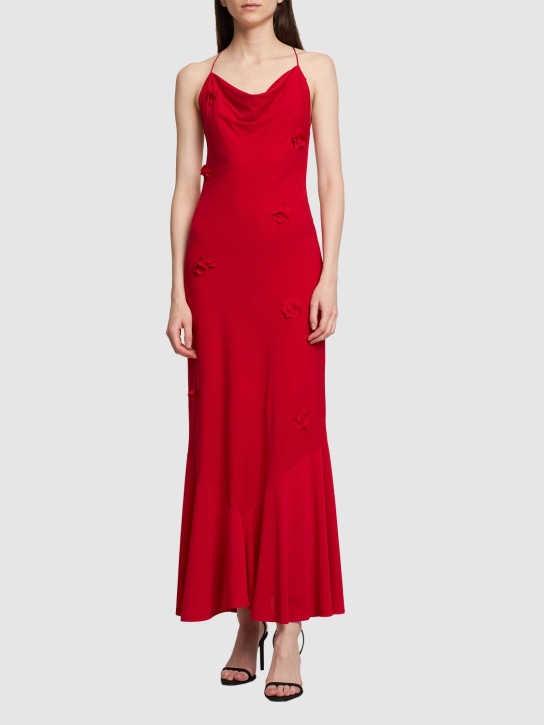 Musier Paris: Langes Kleid aus Jersey mit Blumenmotiv „Ithaque“ - Rot - women_1 | Luisa Via Roma