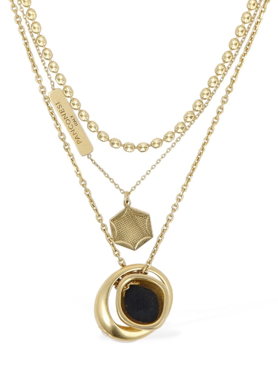 Panconesi: Famiglia chevalier necklace - Gold/Black - women_1 | Luisa Via Roma
