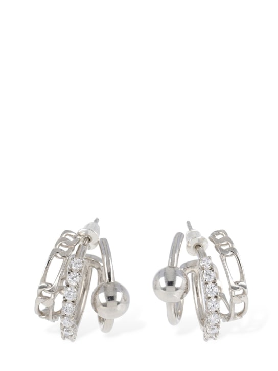 Panconesi: Famiglia stellar hoop earrings - Silver - women_0 | Luisa Via Roma