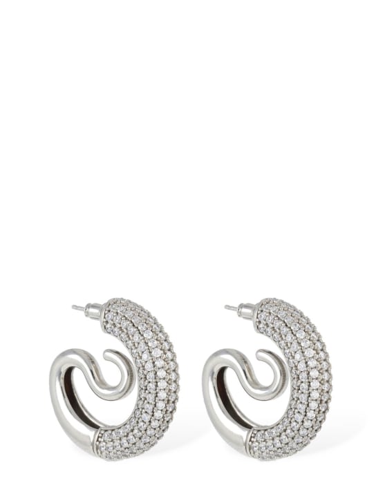 Panconesi: Small Kismet serpent hoop earrings - Silver - men_1 | Luisa Via Roma