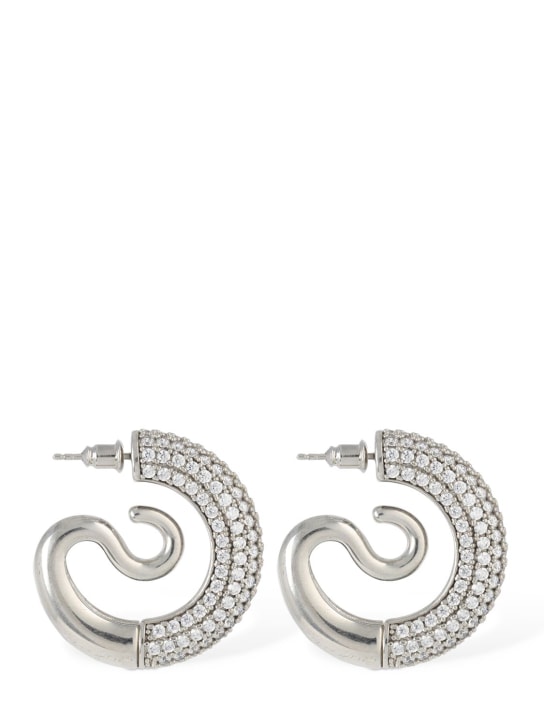 Panconesi: Small Kismet serpent hoop earrings - Silver - men_0 | Luisa Via Roma