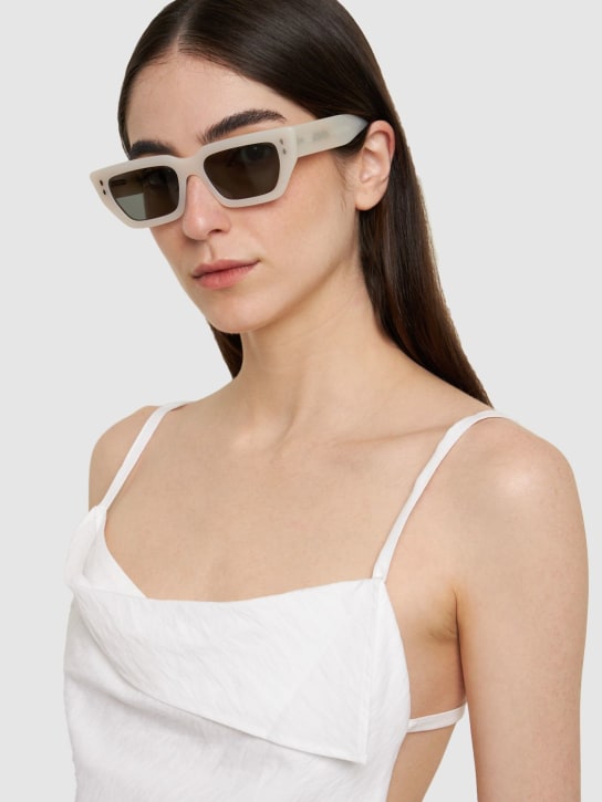 Isabel Marant: Isabel Marant squared acetate sunglasses - Beyaz/Gri - women_1 | Luisa Via Roma