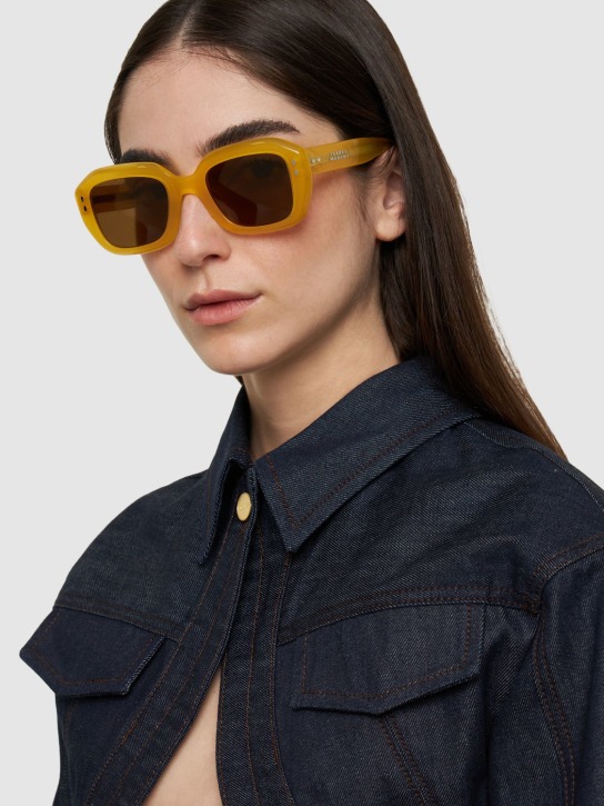 Isabel Marant: Isabel Marant round acetate sunglasses - Sarı/Kahverengi - women_1 | Luisa Via Roma