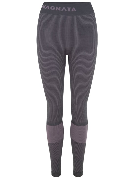 Nagnata: Yang rib knit wool blend leggings - Grey - women_0 | Luisa Via Roma