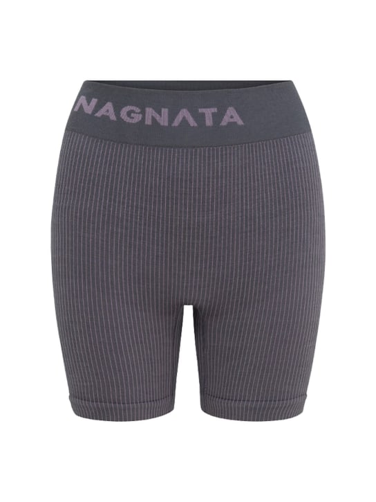 Nagnata: Shorts Yang in misto lana - Grigio - women_0 | Luisa Via Roma