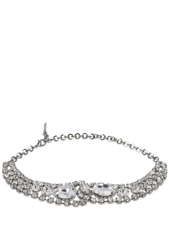 Alessandra Rich: Halsband mit Kristallen - Silber/Kristall - women_0 | Luisa Via Roma