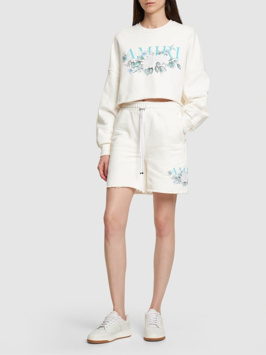 Amiri: Shorts aus Jersey mit Logodruck - Weiß - women_1 | Luisa Via Roma