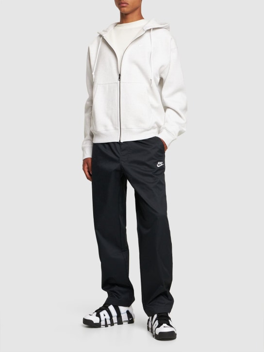 Nike: Solo Swoosh cotton blend zip hoodie - Birch Heather/W - men_1 | Luisa Via Roma