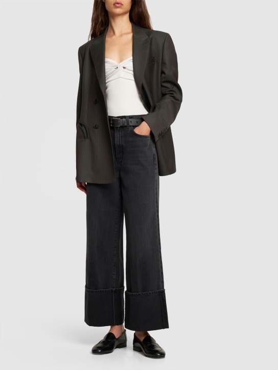 Goldsign: Jean ample en denim taille haute The Astley - Noir - women_1 | Luisa Via Roma