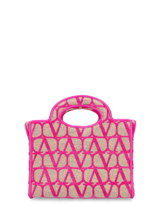 Valentino Garavani: Mini Le Troisième Toile Iconographe bag - Natural/Pink Pp - women_0 | Luisa Via Roma