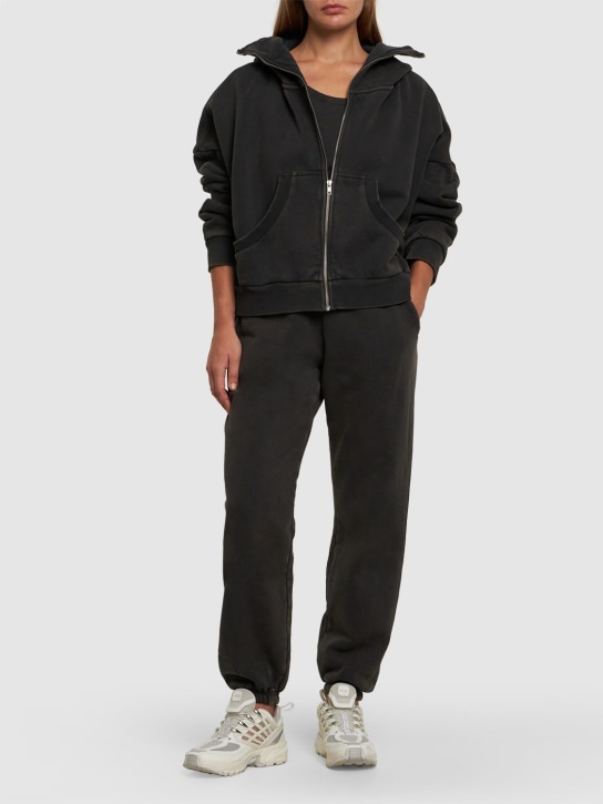 Entire Studios: Washed cotton full-zip hoodie - Black - women_1 | Luisa Via Roma