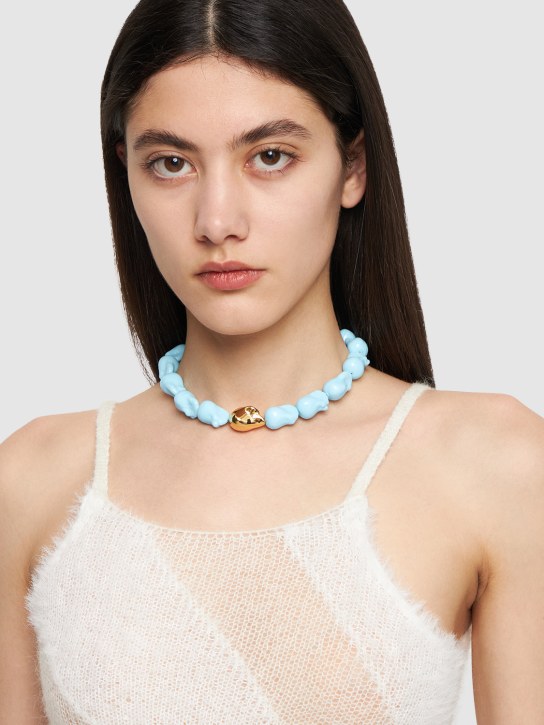 Timeless Pearly: Turquoise collar necklace - women_1 | Luisa Via Roma