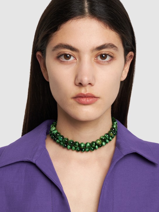 Timeless Pearly: Malachit-Halskette mit doppelter Umwicklung - Grün - women_1 | Luisa Via Roma
