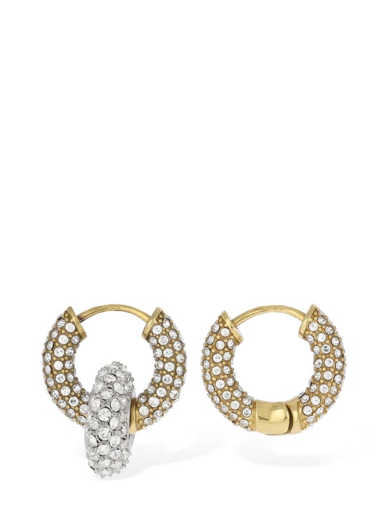 Timeless Pearly: Mismatched crystal earrings - Crystal/Gold - women_0 | Luisa Via Roma