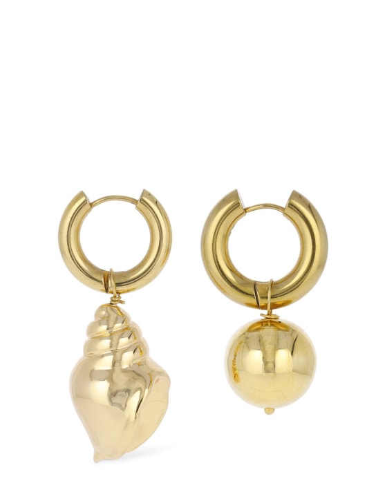 Timeless Pearly: Bead & shell mismatched earrings - Gold - women_0 | Luisa Via Roma