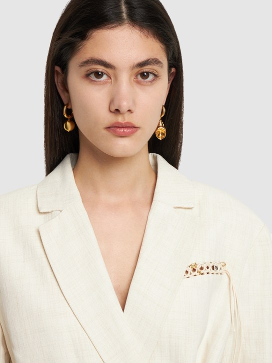 Timeless Pearly: Bead & shell mismatched earrings - Gold - women_1 | Luisa Via Roma