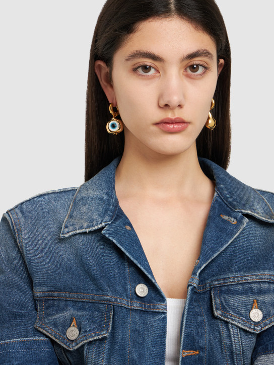 Timeless Pearly: Eye & drop mismatched earrings - Multi/Gold - women_1 | Luisa Via Roma