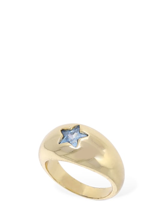 Timeless Pearly: Dicker Ring mit Kristall - Gold/Blau - women_0 | Luisa Via Roma