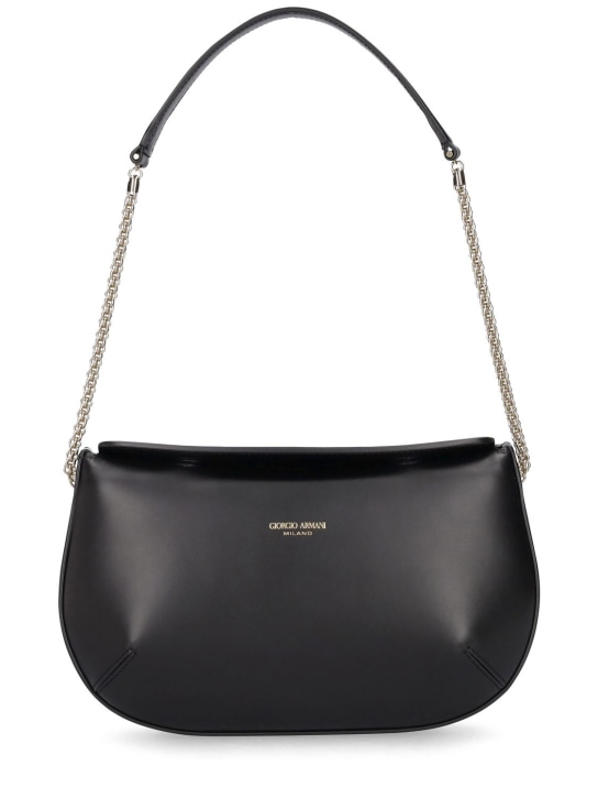 Giorgio Armani: Smooth leather shoulder bag - Black - women_0 | Luisa Via Roma