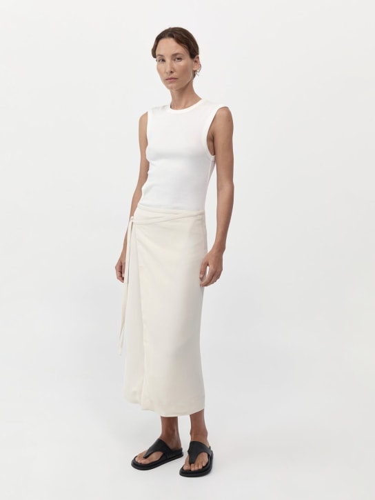 St. Agni: Wickelrock aus Viskosetwill - Weiß - women_1 | Luisa Via Roma