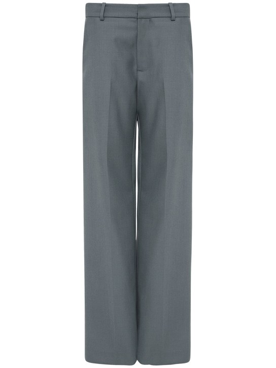 St. Agni: Carter wool blend straight pants - Grey - women_0 | Luisa Via Roma