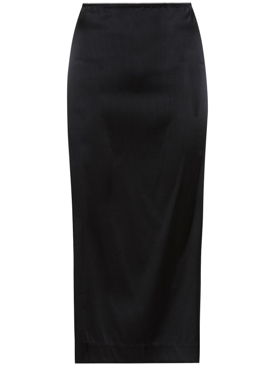 St. Agni: Gonna midi in misto seta stretch - Nero - women_0 | Luisa Via Roma