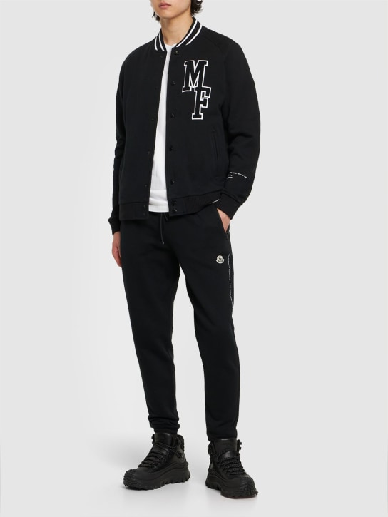 Moncler Genius: Moncler x FRGMT cotton jersey sweatpants - Black - men_1 | Luisa Via Roma