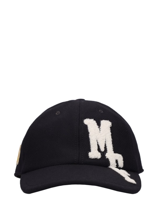 Moncler Genius: Moncler x FRGMT wool blend baseball cap - Black - women_0 | Luisa Via Roma