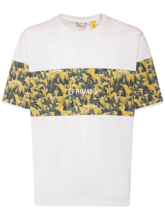 Moncler Genius: T-shirt Moncler x FRGMT in jersey di cotone - Bianco/Multi - men_0 | Luisa Via Roma
