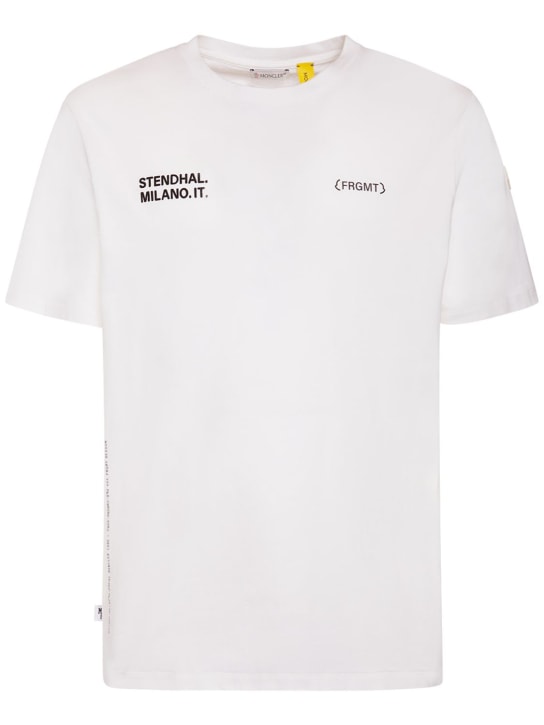 Moncler Genius: Camiseta de algodón jersey - Blanco Brillant - women_0 | Luisa Via Roma