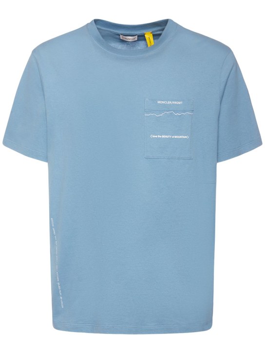 Moncler Genius: Moncler x FRGMT mountain平纹针织T恤 - 浅蓝色 - women_0 | Luisa Via Roma