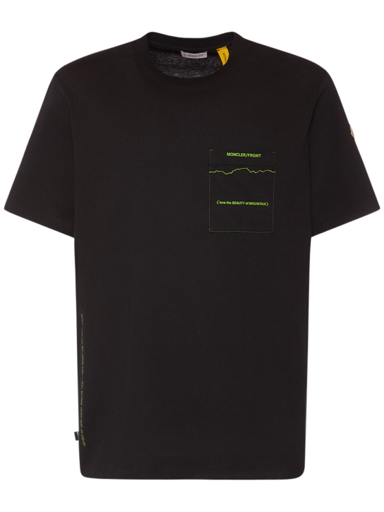 Moncler Genius: T-shirt Moncler x FRGMT Mountain Line in cotone - Nero - men_0 | Luisa Via Roma