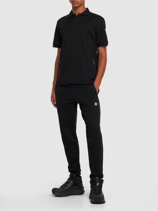 Moncler Genius: Moncler x FRGMT cotton piqué polo shirt - Black - men_1 | Luisa Via Roma
