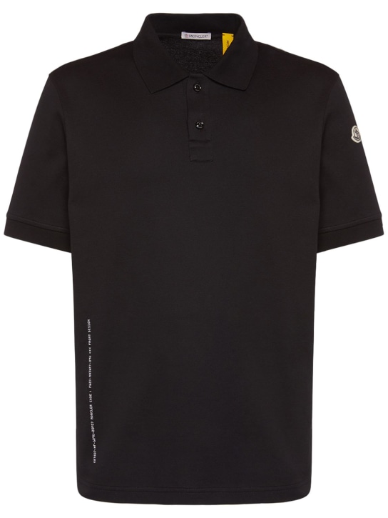 Moncler Genius: Moncler x FRGMT cotton piqué polo shirt - Black - men_0 | Luisa Via Roma